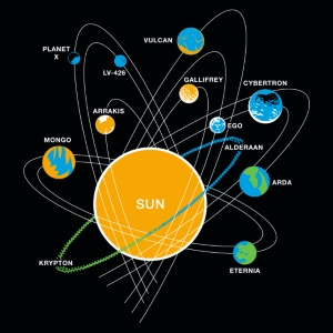 (image for) Fannish Solar System T-Shirt